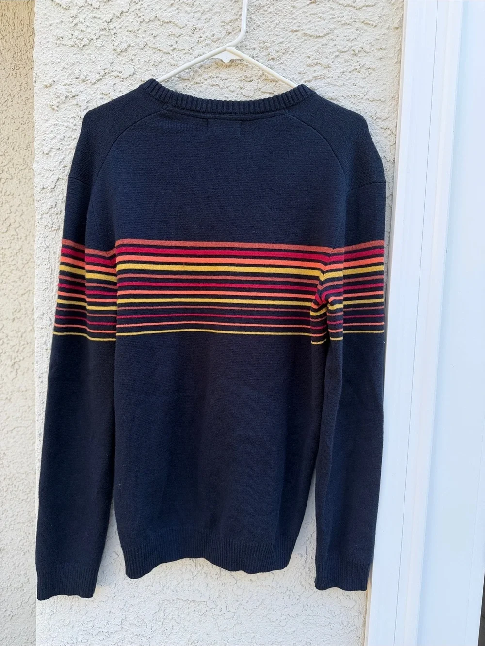 Marine Layer Men's Blue Archive Thompson Stripe Crewneck Sweater Size S